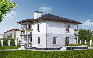Проект коттеджа Квадрат 2. Проекты домов от AkvilonPro