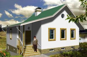 Проект каркасного будинку в один поверх - Козачок