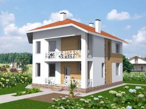 проект двоповерхового будинку з балконем Василь