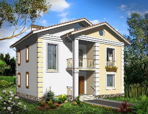 Проект двухэтажного дома  Панна 2. Проекты домов из газобетона от AkvilonPro