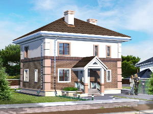 Проект коттеджа из кирпича Нина. Проекты домов AkvilonPro