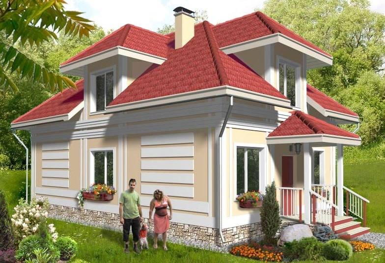 Проект мансардного дома Счастливчик. Готовые проекты домов от AkvilonPro