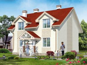 проект будинку з мансардою і терасою