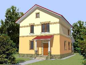 Проект двухэтажного дома Хризантема 6. Готовые проекты частных домов 