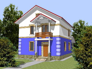 Проект двухэтажного коттеджа Хризантема 7. Проекты домов для узких участков