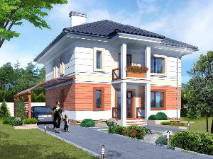 Проект коттеджа Ирис 7. Проекты двухэтажных домов AkvilonPro