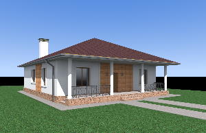 План одноповерхового будинку Мандарин 4, плани приватних будинків AkvilonPro