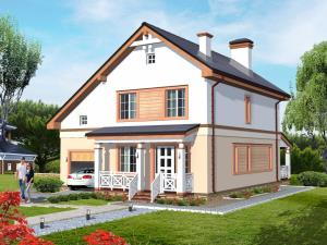 проект будинку з газобетону з гаражем Іва 3