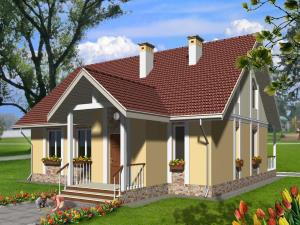 проект одноповерхового будинку з мансардою