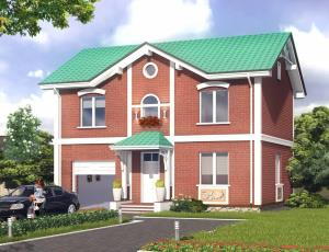 проект будинку з газобетону з гаражем Жасмін 4