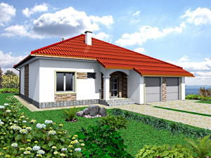 проект одноэтажного дома с гаражом 174 м2 Герда4