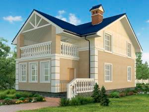 проект гарного будинку з мансардою і балконом Алекс