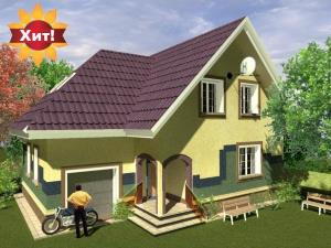 проект будинку з мансардою і гаражем Вікторія