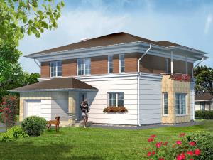 проект дома из газобетона с гардеробной Алена 2