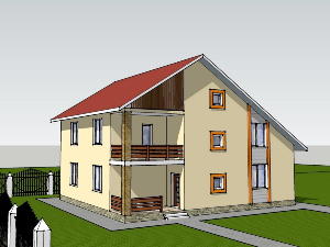 Проекты домов для двух семей 216 м2. 