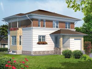 проект двоповерхового будинку з підвалом і гаражем Алена 3