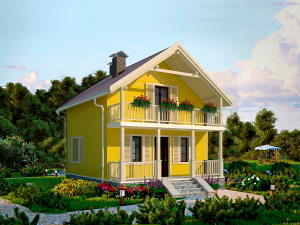 Проекты домов 6х8 - проект дома Пуховка 3 - 66 м2