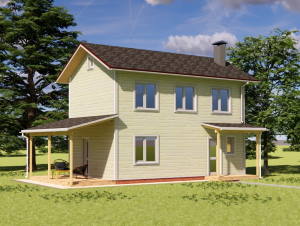 Проект каркасного будинку для вузької ділянки Боб 2