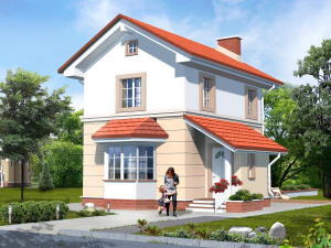 Проект двоповерхового будинку для вузької ділянки Борис 2