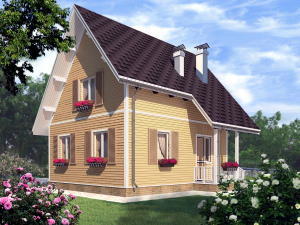 Проекти будинків 8х8, проект каркасного будинку Рута 84