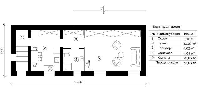 план цокольного этажа 