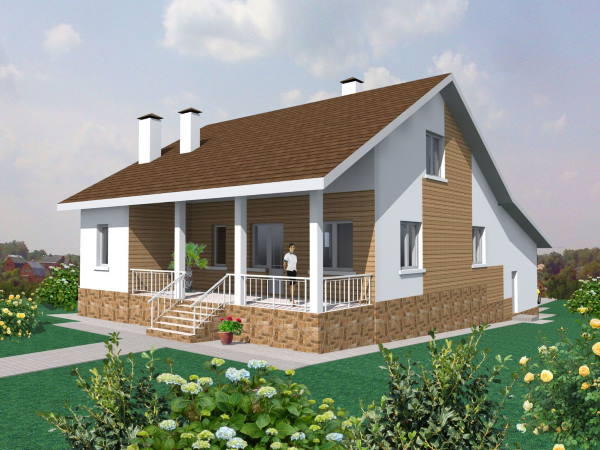 вид на фасад реконструйованого будинку з боку двору