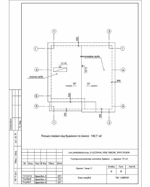 План кровли чертеж.