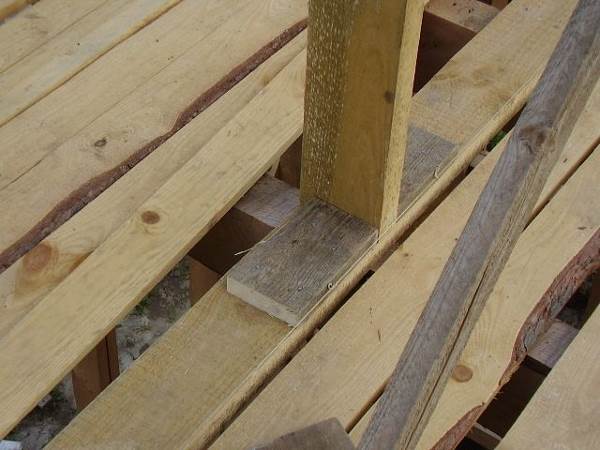 Обпирання крокв на перекриття. Розпірки