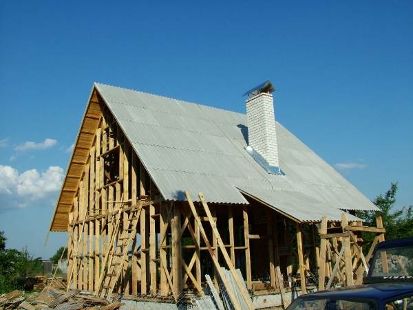 будівництво каркасних будинків і котеджів. Покрівля готова