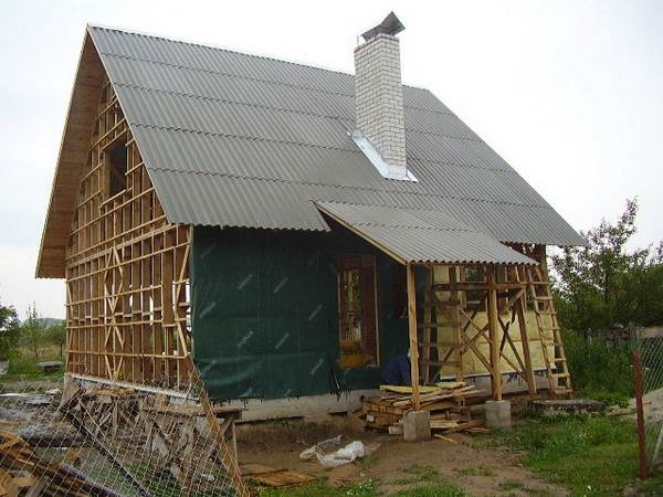 будинку з дерева. Монтаж вітроізоляційних плівки